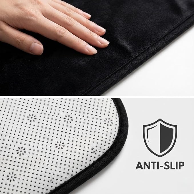 Black Get Naked Memory Foam Runner Rug 17x47 Inch, Funny Bathroom Rugs, Cute Dorm, Apartment Decor, Soft Non Slip Absorbent Mats for Shower, Vanity