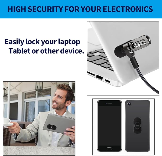 Zolunu Laptop Anchor Plate and Lock Plate with Lock Slot, Self-Adhesive Security Plate Anti Theft Lock Slot for Cables to Lock Down Laptops, Mac Book, Tablets, iPad, or Other Computer