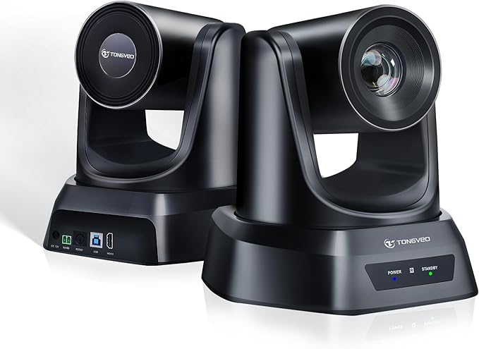 TONGVEO Conference Room PTZ Camera System with 20X Optical Zoom, AI Auto Tracking 1080P 60fps HDMI USB Webcam for Church Streaming Online Video Conference,Compatible with Zoom, OBS Easy Setup