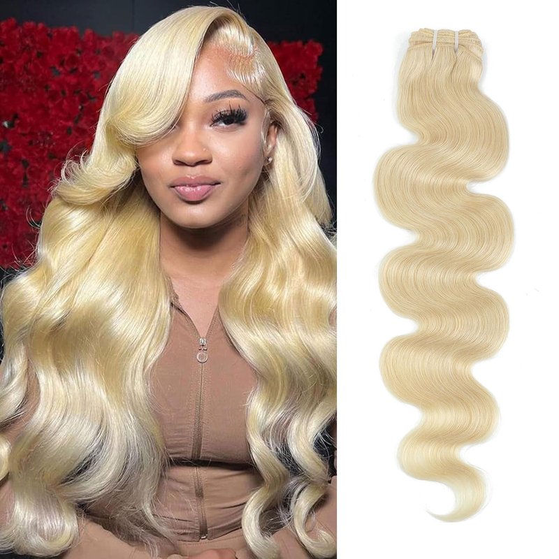 613 Bundles Human Hair 12A Blonde Body Wave Human Hair bundles 100% Unprocessed Brazilian Raw Virgin Bundles Single 613 Weave Extensions for Women 16 Inch