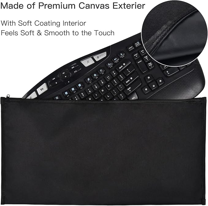 Keyboard Dust Cover for Universal Keyboards, 108 Keys Wireless/Wired Full Size PC Computer Mechanical Gaming Keyboard Protector, Logitech/iMac Magic Keyboard Sleeve Dust Cover Bag, Black