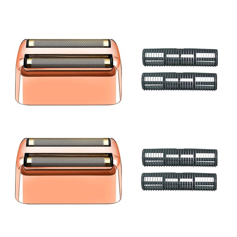 2 pack Professional Replacement Foil and Cutters for BaBylissPRO Barberology Double Foil Shaver, Compatible with BaBylissPRO Barberology FXFS2 Shaverï¼GoldRose Gold