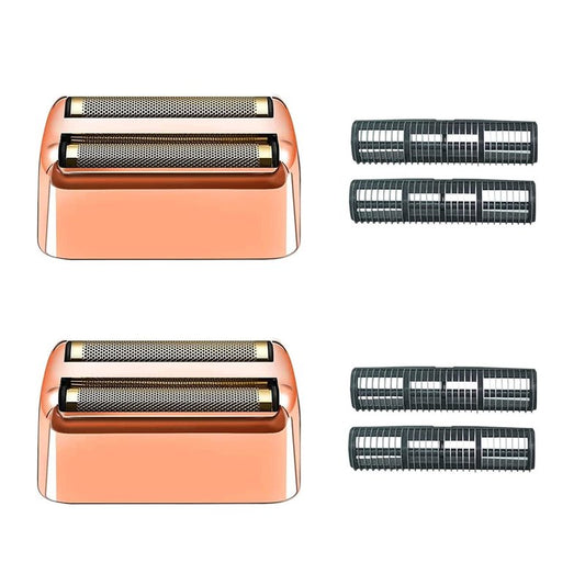 2 pack Professional Replacement Foil and Cutters for BaBylissPRO Barberology Double Foil Shaver, Compatible with BaBylissPRO Barberology FXFS2 Shaverï¼GoldRose Gold