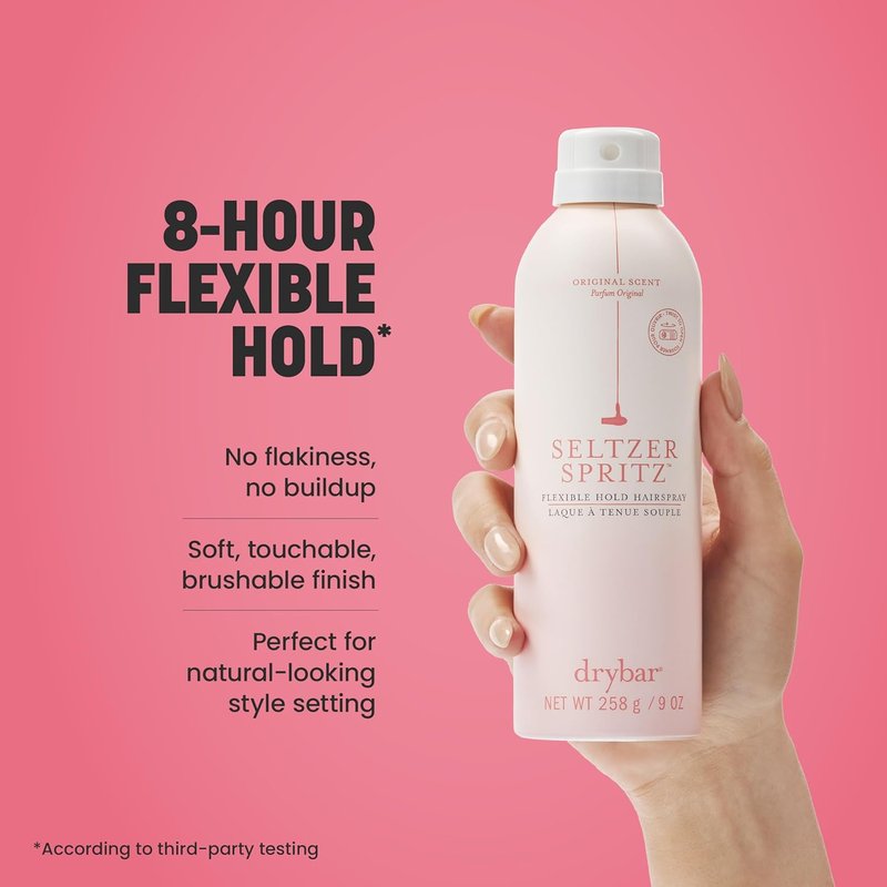 Drybar Seltzer Spritz Flexible Hold Hairspray - 8-Hour Hold, Touchable Finish, Ultrafine Mist, Vegan & Cruelty-Free