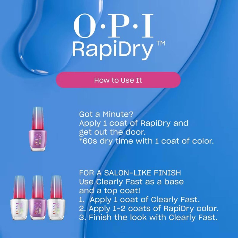 OPI RapiDry Winter Gets the Gold | Opaque Bright Warm Yellow Gold Shimmer Quick Dry Nail Polish | Vegan, Smudge Proof, Fast Drying | Snow Time to Waste | Holiday 2025