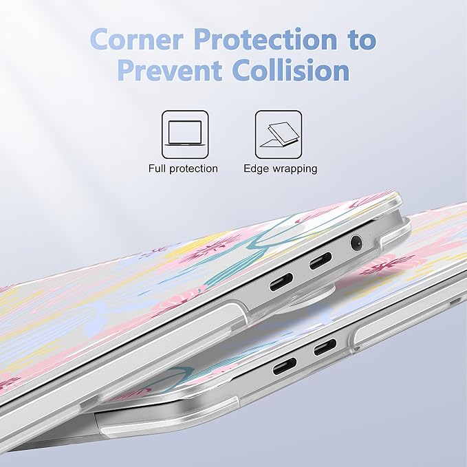 Lepeoac for MacBook Pro 16 inch Case 2019 2020 Release Model A2141, Plastic Hard Shell Cover with Keyboard Cover & Screen Protector for MacBook Pro 16 inch with Touch Bar & Touch ID, Florals