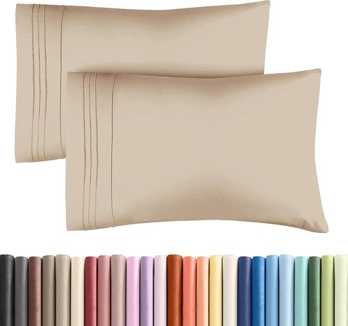 King Pillow Cases by [Brand Name] - Ultra Soft Hotel Quality Covers | Cozy, Wrinkle-Free & Fade Resistant - 2 Piece Set in Cream