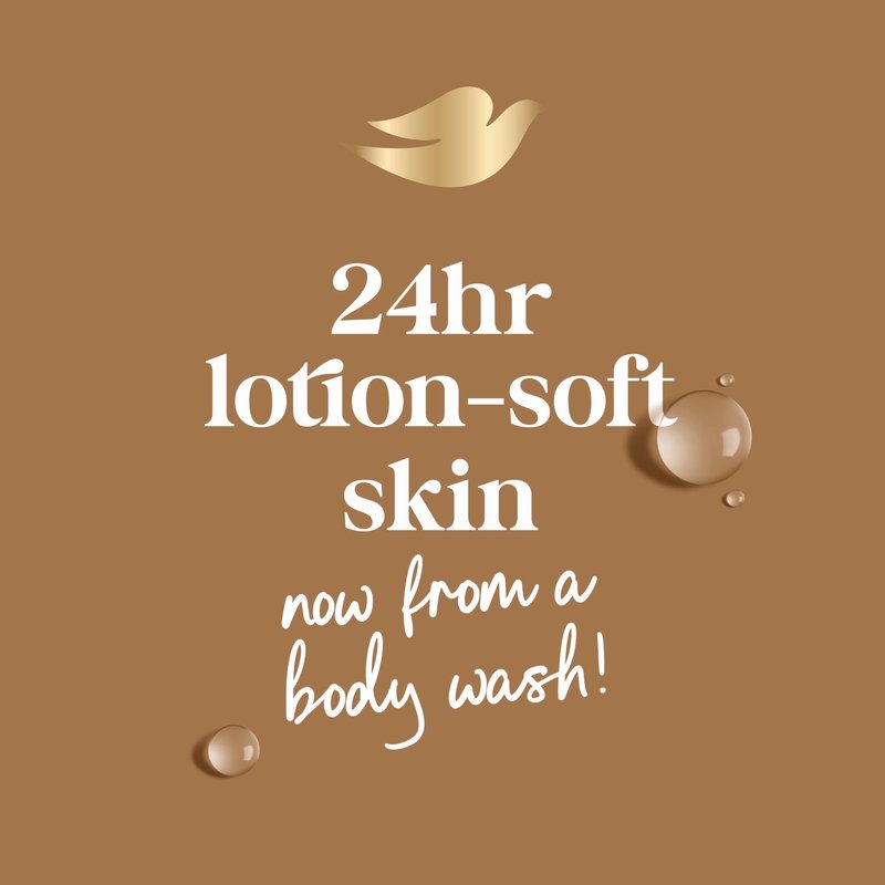 Dove 24hr Lotion Body Wash Indulge Warm Vanilla & Sweet Cream, 20 oz | Moisturizing body wash with MicroMoisture for silky-soft skin