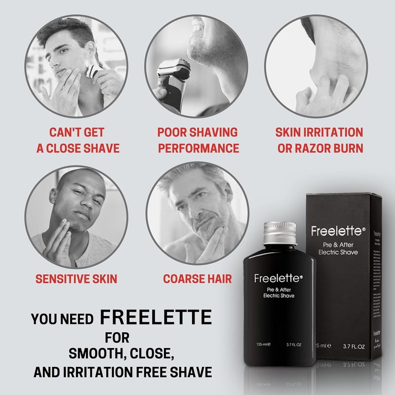 Pre Electric Shave After Shave Lotion Cream - Close Shave Balm - Smooth Irritation Free Shaving - Cooling Pre and Post Shave Balm. Pherolink. Freelette (MINT/BERGAMOT) 3.76 FL.OZ