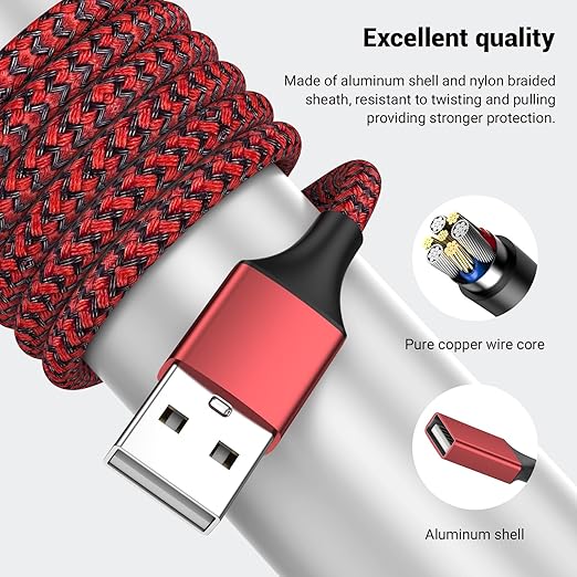 POHFP 6.6FT USB Splitter 3 in 1 Out, A Male to 3 Female Extension Y Cable Support Charging and Data Transfer for TV/PC/Laptop/Keyboard/ PS4/5/ Flash Drive/LED Etc.(Red)