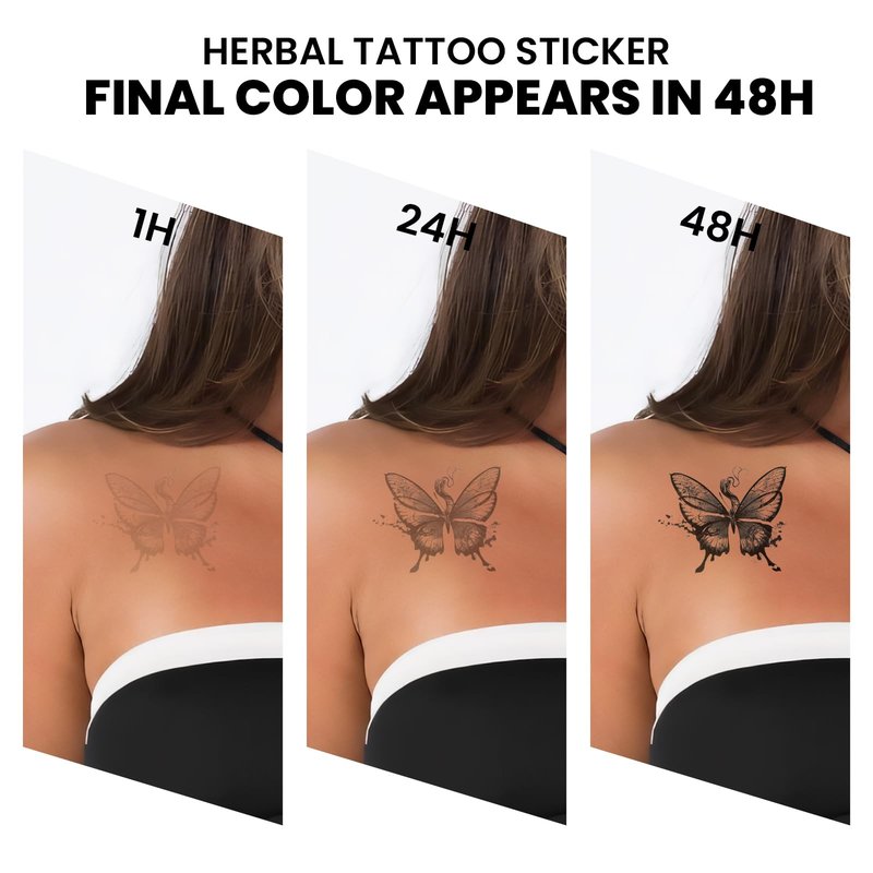 UBICA 2 Sheets Semi Permanent Tattoos, Temporary Tattoo for Women, Lasts 7-15 Days Water-Resistant Fake Tattoo Stickers, Realistic Flower Design for Party (7.5x4.8 in), Non-Reflective & Safe for Skin