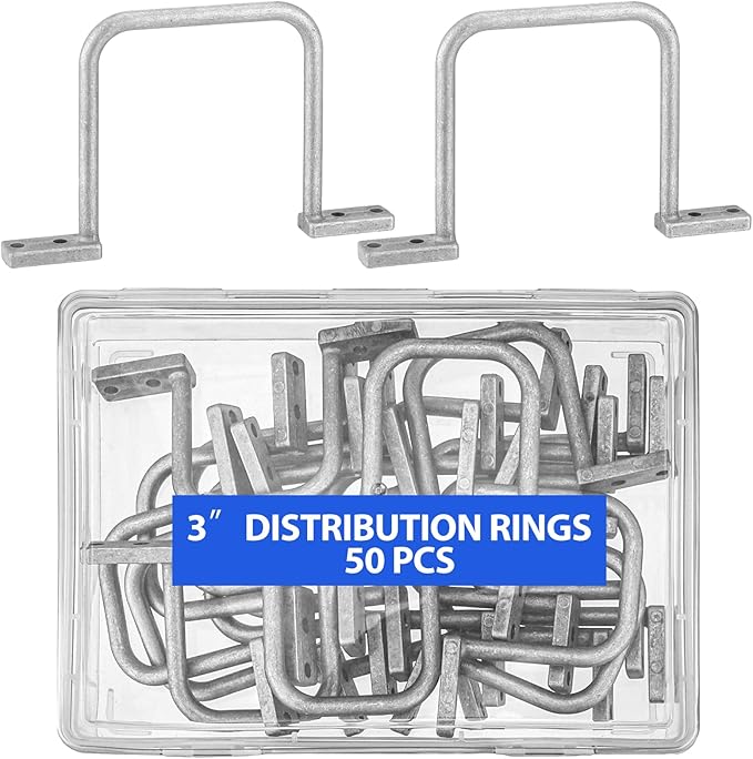 Yaocom 50 Pcs Distribution Rings Aluminum D Ring for Sorting Out Electric Cables, Cable Management, for Commercial and Residential Use, Silver (3 Inch)