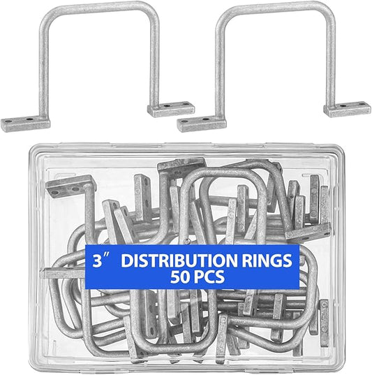 Yaocom 50 Pcs Distribution Rings Aluminum D Ring for Sorting Out Electric Cables, Cable Management, for Commercial and Residential Use, Silver (3 Inch)