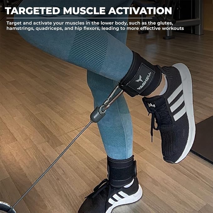 YAGHZU Ankle Straps for Cable Machines Women, Glute Kickback Cable Machine Attachments, Gym Ankle Cuffs, Wrist Cuffs for Workout, Leg Training Accessory, Fitness Gear for Home or Gym