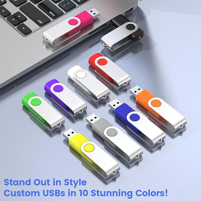 ABLAZE Customized 256MB Flash Drive 100 Pack, Personalized USB 2.0 Memory Stick Custom Thumb Drives Pendrive U Disk for Data Storage (Mixcolors)
