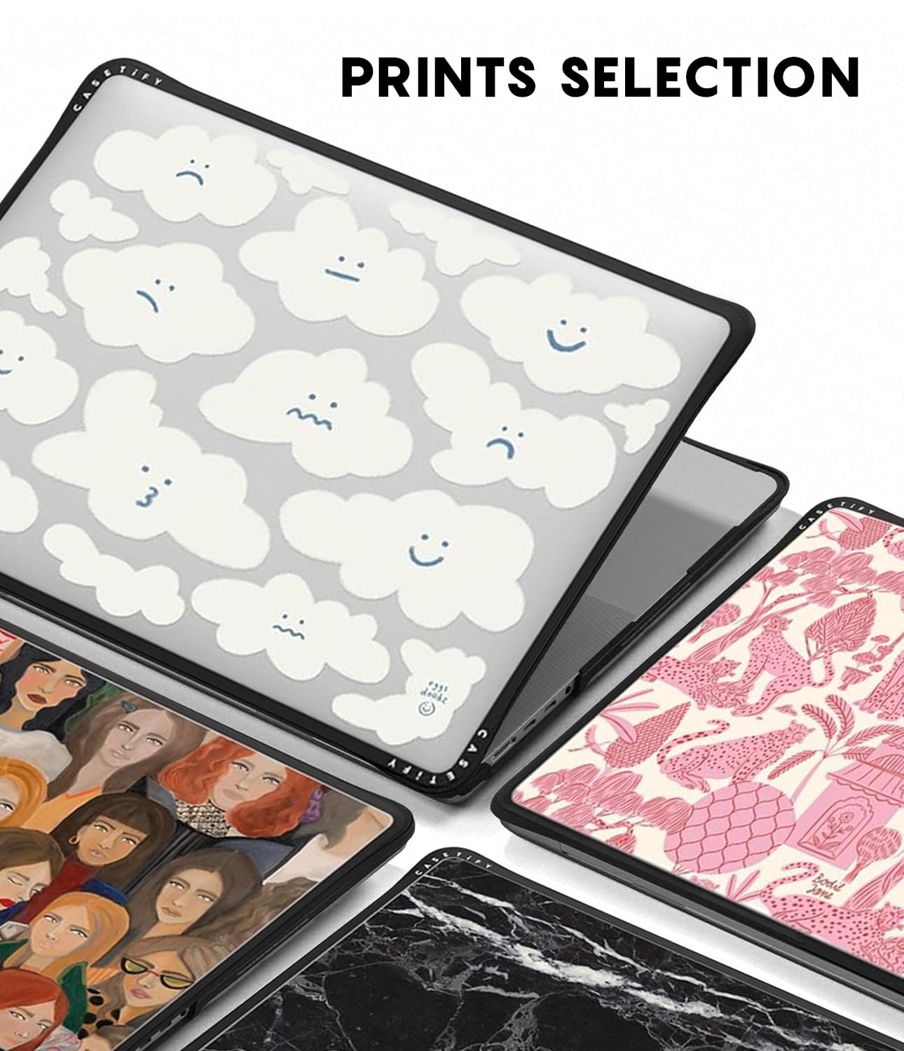 CASETiFY Impact MacBook Air 13" (M1/Intel) Case [Cushioned Impact Corners/Scratch-Resistant/Anti-Slip Grip] - Stargazer Lily - Clear Black