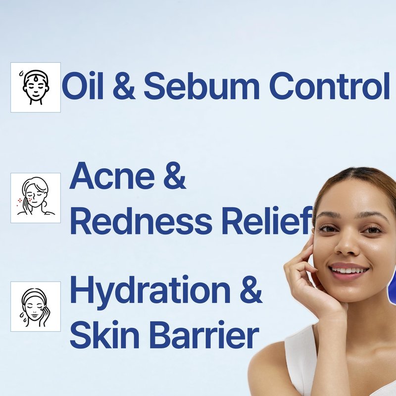 ISOI ACNI Dr. 1st Control Toner, Plant-Based Soothing Acne Toner for Face, for Oily & Sensitive Skin, Total Sebum Care & Refreshing Hydration with Cooling Effect, Korean Skin Care (4.39 fl.oz/130ml)