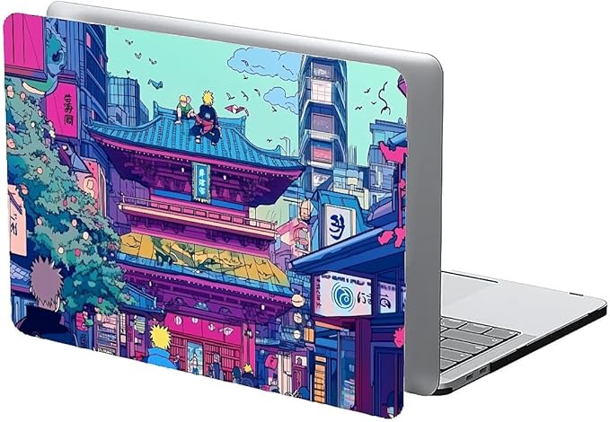 COTAIL Compatible with MacBook Air 13.3 13.6 Inch Case 2022 2021 2020 2019 Plastic Hard Shell Case Cover,13.6 Air (A2681) M2 2022, Traditional Japanese Architecture