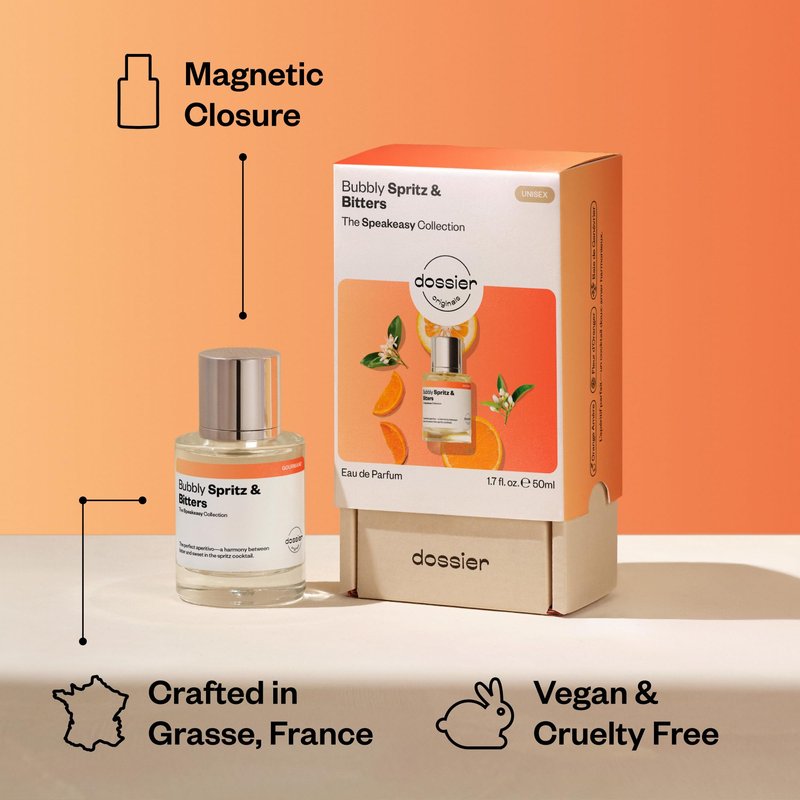 Dossier - Originals - Bubbly Spritz & Bitters - Eau de Parfum - Long-Lasting Sparkling Citrus Fragrance - Unisex - 1.7 fl oz (50ml)