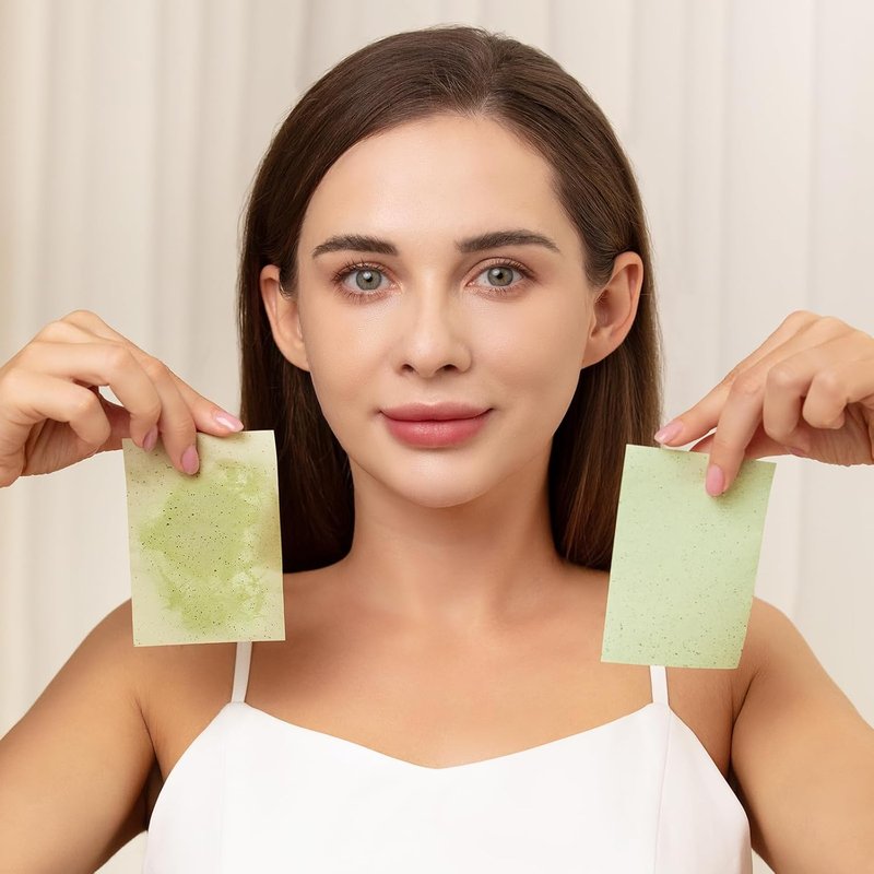 Oil Blotting Sheets for Oily Skin - 2400 Green Tea Absorbent Pads | Large 10cm x 7cm
