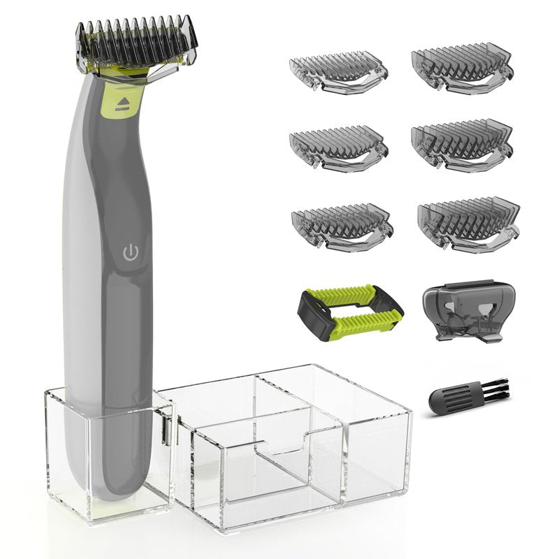 KIONCARE Guards Kit Plus for Philips Norelco OneBlade, 1-6mm Guide Combs, Replacement Body Comb, Protective Cap and Organizer Stand