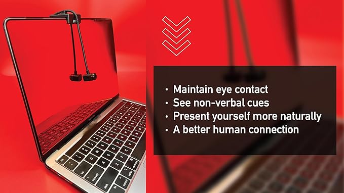 Center Cam V2 Center-Mounted Webcam — The Original Eye Contact Webcam, 1080p HD, Flexible Arm, for Zoom/Teams/Meet, Mac/PC/Linux