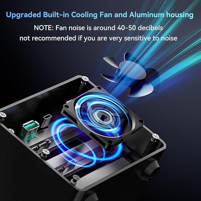 CENMATE Aluminum 3 Bay 10Gbps HDD Enclosure with Cooling Fan for 2.5“/3.5" SATA HDD/SSD with USB A/C 3.2 Gen 2, Support Hot Swappable, Tool-Free Hard Drive Enclosure