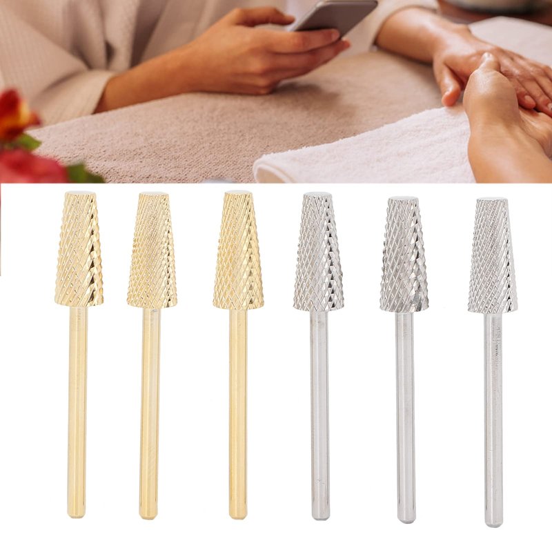 6Pcs Nail Drill Bits Sets, Electric Nail Drill Bit for Manicure Pedicure, Professional Tapered Carbide Nail Drill Bit Nail Art Tools for Acrylic Gel Nails Cuticle