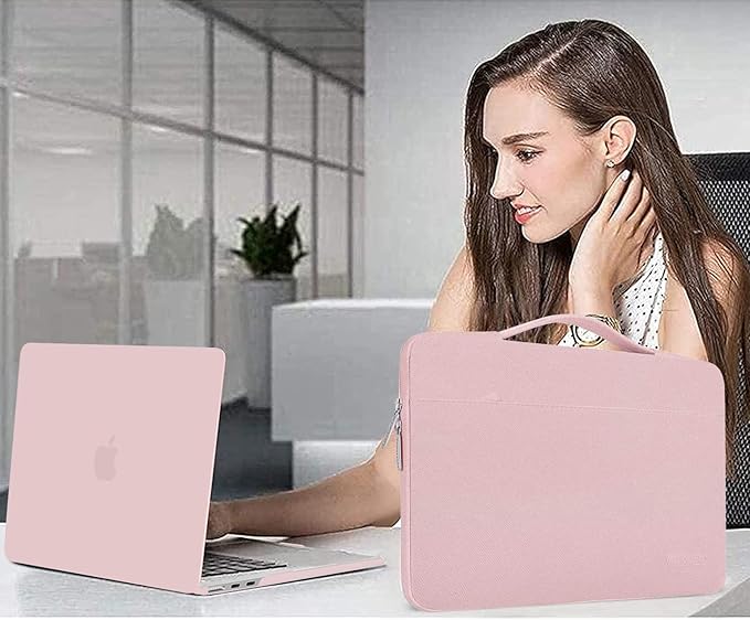 MOSISO Compatible with MacBook Air 13 inch Case M5 2026 M4 2025 M3 M2 2024-2022 A3449 A3240 A3113 A2681,Hard Shell&Sleeve Bag&Keyboard Skin&Webcam Cover&ScreenFilm for MacBook Air 13.6, Baby Pink