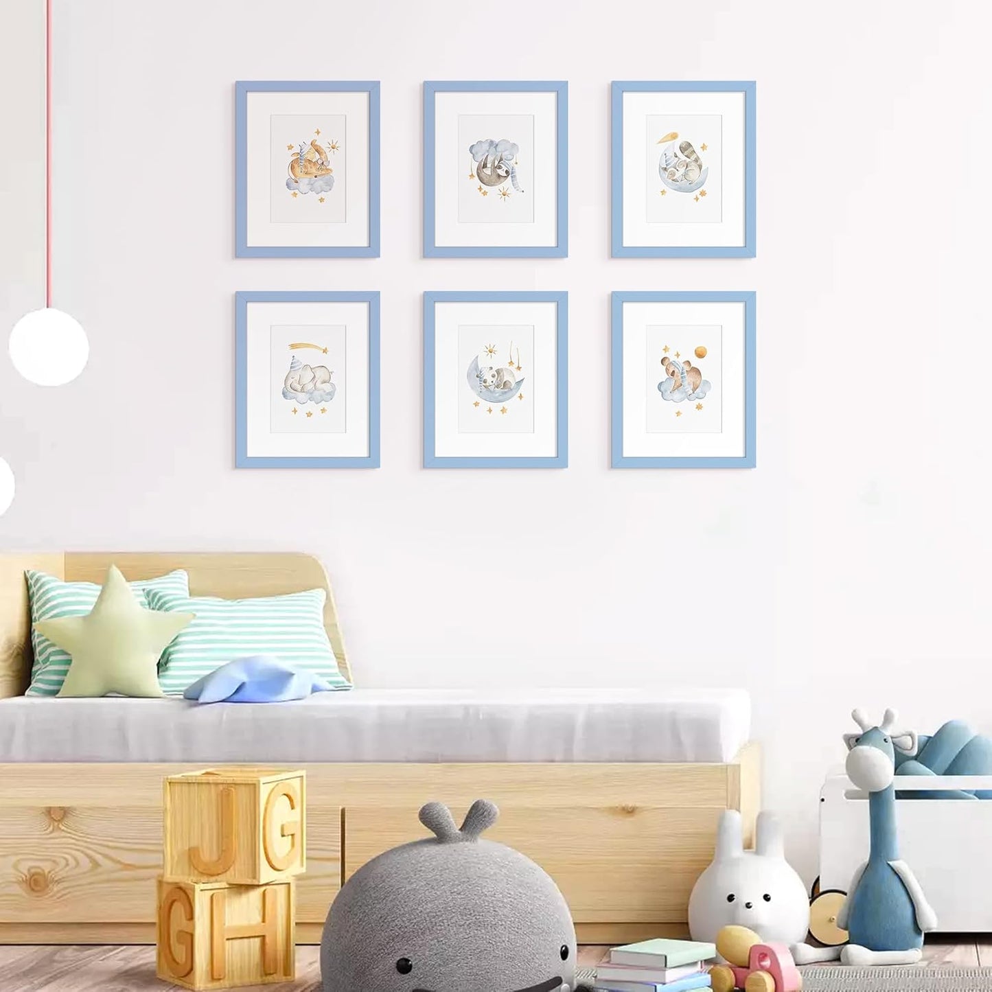 Upsimples 8x10 Picture Frame Set of 5 - Versatile Display for 5x7 with Mat or 8x10 Without | Blue