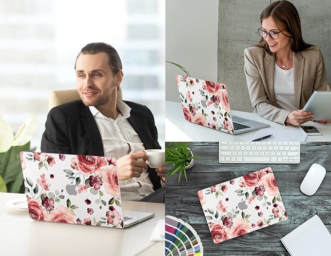 CISSOOK Matte Frosted Floral Hard Shell Case for MacBook Pro 14 Inch 2026 2025 2024 2023 2021 Release Model M5 M4 M3 M2 M1, Case for MacBook Pro 14" with Touch ID