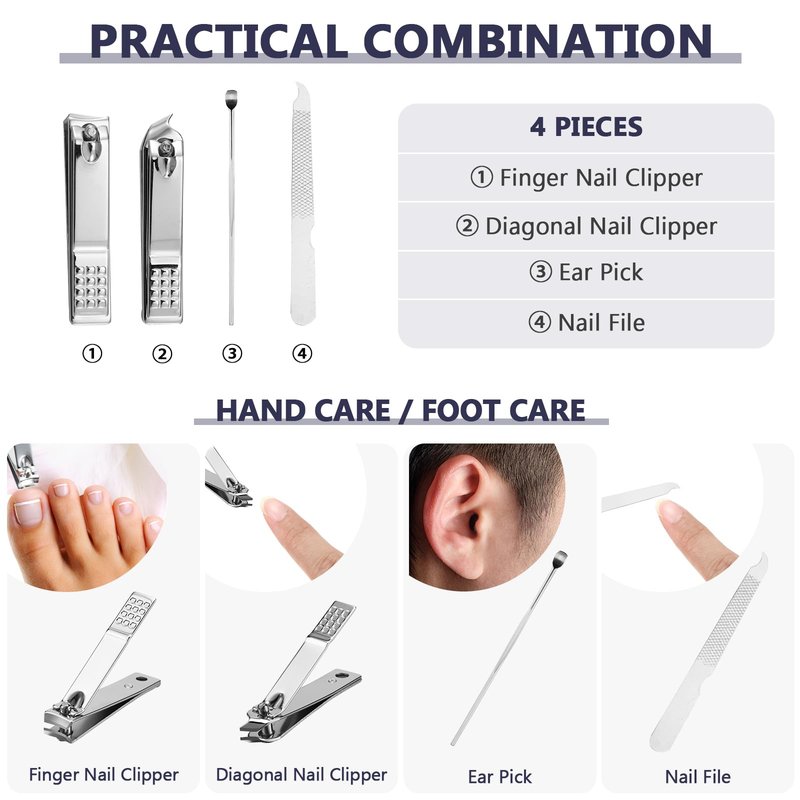 Lasnten 24 Set Valentine Manicure Set Bulk Nail Clippers Grooming Nail Kit Stainless Steel Professional Pedicure Tools Kit with Travel Case for Men Women Valentine's Day Gift(4 in 1,Fresh Colors)