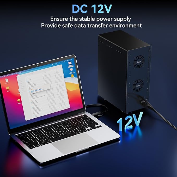 CENMATE Aluminum 10 Bay Hard Drive Enclosure with Cooling Fan for 2.5“/3.5" SATA HDD/SSD with USB A/C 3.0, Support Hot Swappable, Tool-Free HDD Enclosure, DAS(NO RAID/NAS)