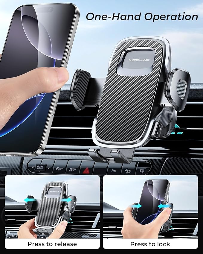 MRGLAS 2026 Upgraded for MagSafe Vacuum Car Phone Mount, 2800gf Strong Magnetic Phone Holders for Your Car, 360° Adjustable 98LBS Suction Cup Car Mount, Car & Truck Accessory for iPhone 12–17 Pro Max