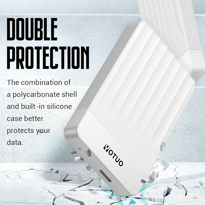 YOTUO 750GB External Hard Drive, Portable Storage Expansion HDD, USB 3.0 & USB-C for PC, Mac, Desktop, Laptop, Smartphone, PS4, Xbox One, Xbox 360, Office & Game, White