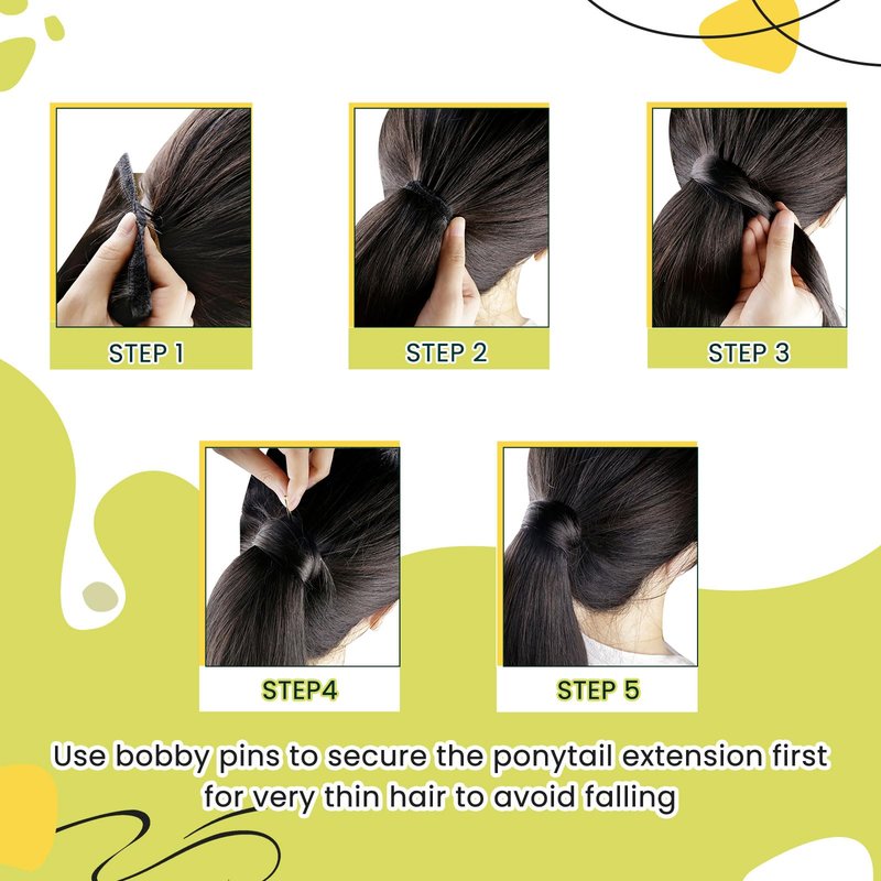 RUNATURE Human Hair Ponytail Extension Blonde Ponytail Hair Extension Dark Blonde Highlight Caramel Blond Short Ponytail Human Hair Extensions Straight Pony Tails Hair Extension 12 Inch 70g