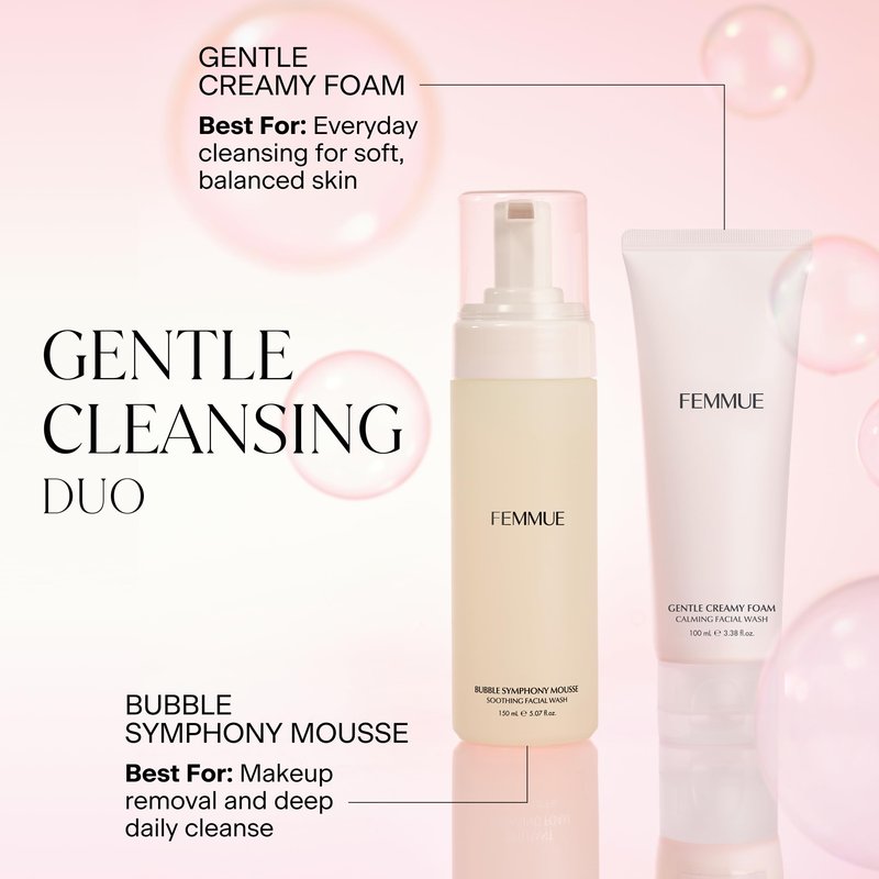 FEMMUE Gentle Creamy Foam Face Cleanser (3.38 oz) | Hydrating Face Wash with Centella for Sensitive Skin | Gentle Makeup Remover | Korean Beauty Skincare