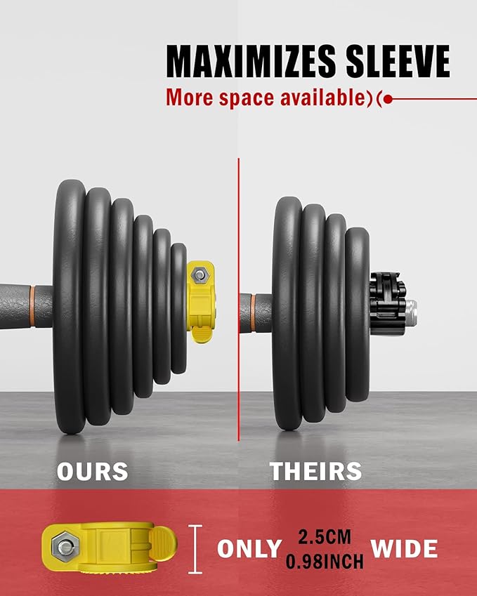 ZY-HUAN Mini Barbell Clips 1 inch I Multi-Size Adjustable Barbell Collar I 1 inch Barbell ClampsIQuick Release Weight Clips Pair of Locking for Dumbbell Bar