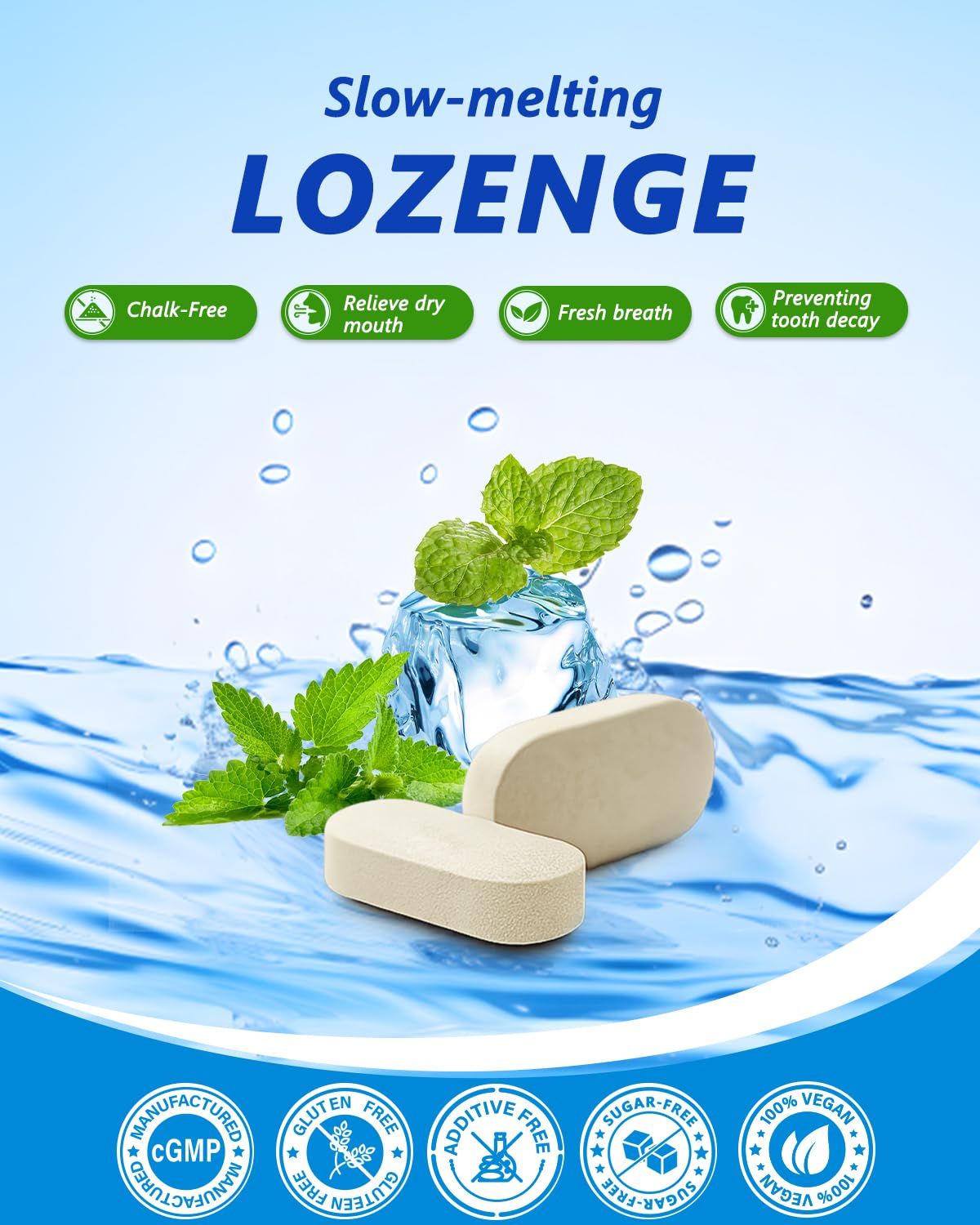 Anven Health Oral Probiotics Lozenges for Fresh Breath & Gum Support - Mineral Fusion with Zinc + Calcium for Dry Mouth Comfort, Enamel Care, Mint Flavor with Xylitol - 90 Lozenges, Sugar-Free