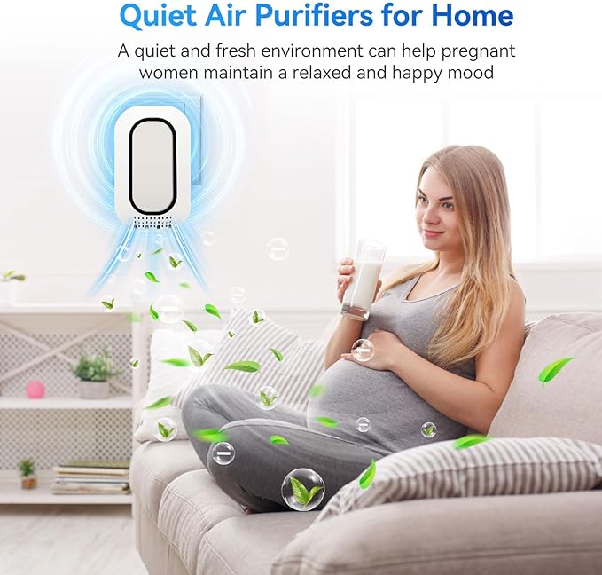 PVACG Plug In Ionizer Air Purifier With 4 Negative Ion Output Heads,Small Air Freshener With Backlight,Quiet and Energy-Saving, Ideal Air Cleaners for Home,Bedroom,Office,Living Room and Pet Room(3)