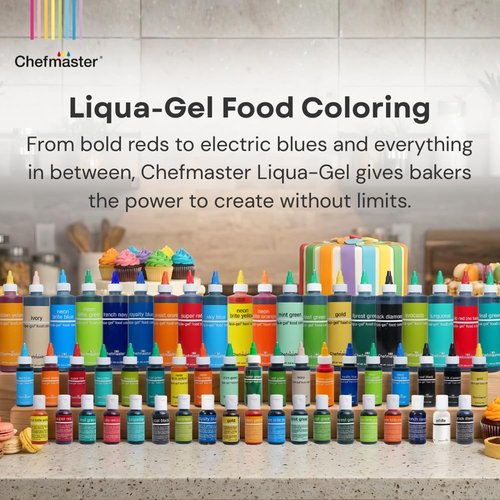 Chefmaster Neon Yellow Liqua-Gel® Food Coloring - Vibrant Professional-Grade Dye for Icing & Fondant | 2.3 oz