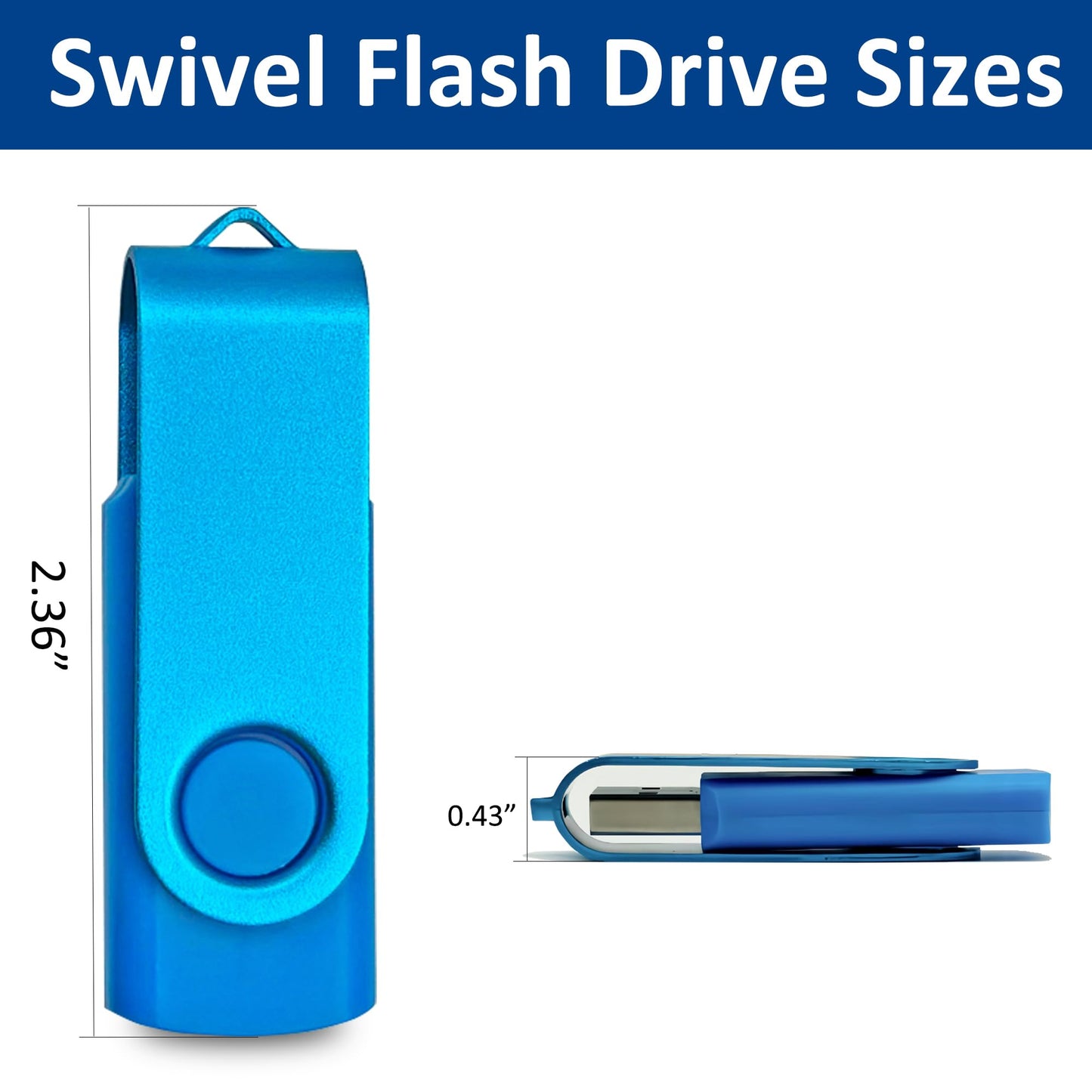 2GB USB 2.0 Flash Drive 10 Pack Nicepicten Pendrive Swivel Thumb Drives Jump Drives Zip Drive USB Memory Stick Thumbdrive Flashdrive Ideal for Home Office Shared Data Storage, Blue 2GB