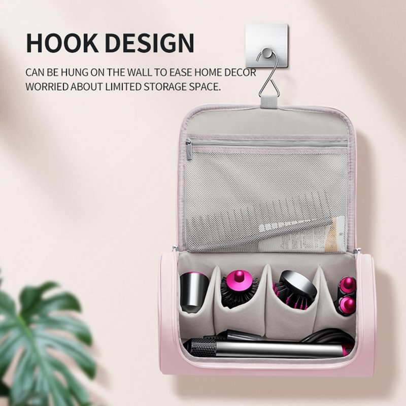 Dyson Airwrap Travel Case - Portable Storage Bag with Metal Hook | Fits All Models, Pink