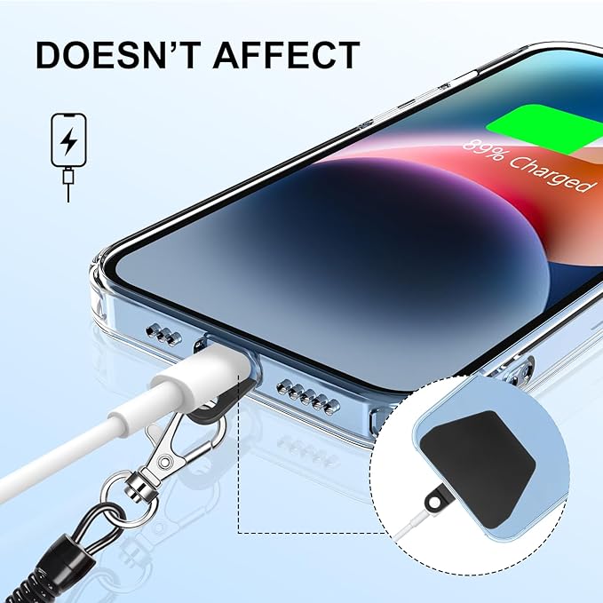 SHANSHUI Phone Lanyard, Cell Phone Tether Pads Anti Theft Strap Leash Compatible with iPhone & All Smartphones in Full-cover Cases Outdoor Accessory for Cycling, Fishing, Climbing, Skiing, Hiking