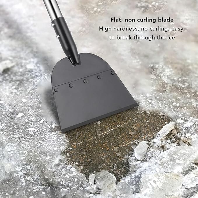 Snow Shovel,Ice Scraper Tool for Driveway,Cleaning Weed Removal Tool Floor Scraper Long Handle Flat Shovel Snow Ice Chopper Ice Removal Tool for Walkway Driveway Road Clean