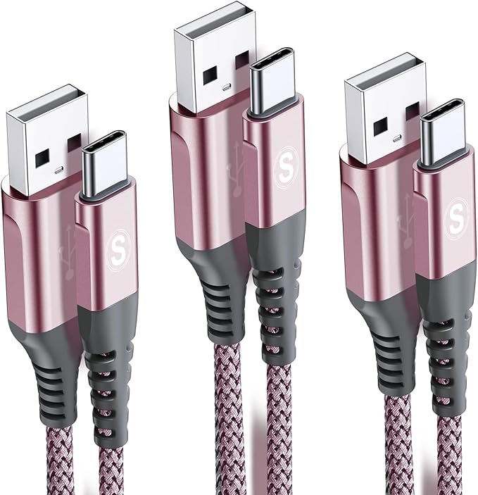 sweguard USB Type C Charger Cable [3-Pack,10ft+6.6ft+3.3ft] iPhone 17 Charger Nylon Braided Cord for iPhone 17 16 15 Pro Max Samsung Galaxy S26 S25 S24 S23 S22 S21 S20 Note 20 10 A53 A54 Pixel LG Moto
