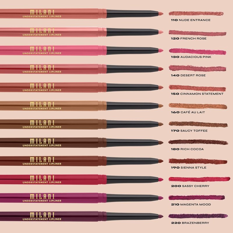 Milani Stay Put Longwear Liquid Lipstick & Lip Liner Set - Highly Pigmented Retractable Pencil & Plumping Balm