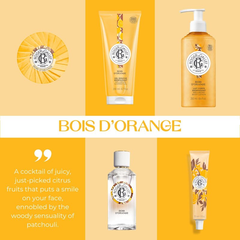 ROGER & GALLET Wellbeing Fragrant Water Spray – Light Eau Fraîche Body Mist with Natural Origin Ingredients, Refreshing Everyday Fragrance for Women (Bois d'Orange | 3.3 Oz.)