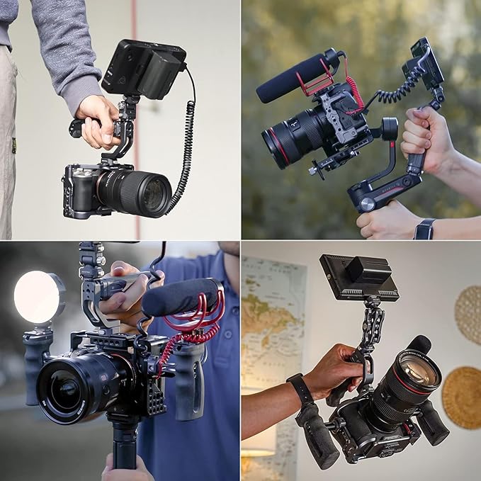 FALCAM F22 Camera Top Handle with Quick Release, Detachable Aluminum Grip for Mirrorless & DSLR Cage,Sling-Mode Shoulder Shooting,1/4"-20 Cold Shoe Compatible with Sony Canon Nikon Fujifilm Cinema Rig