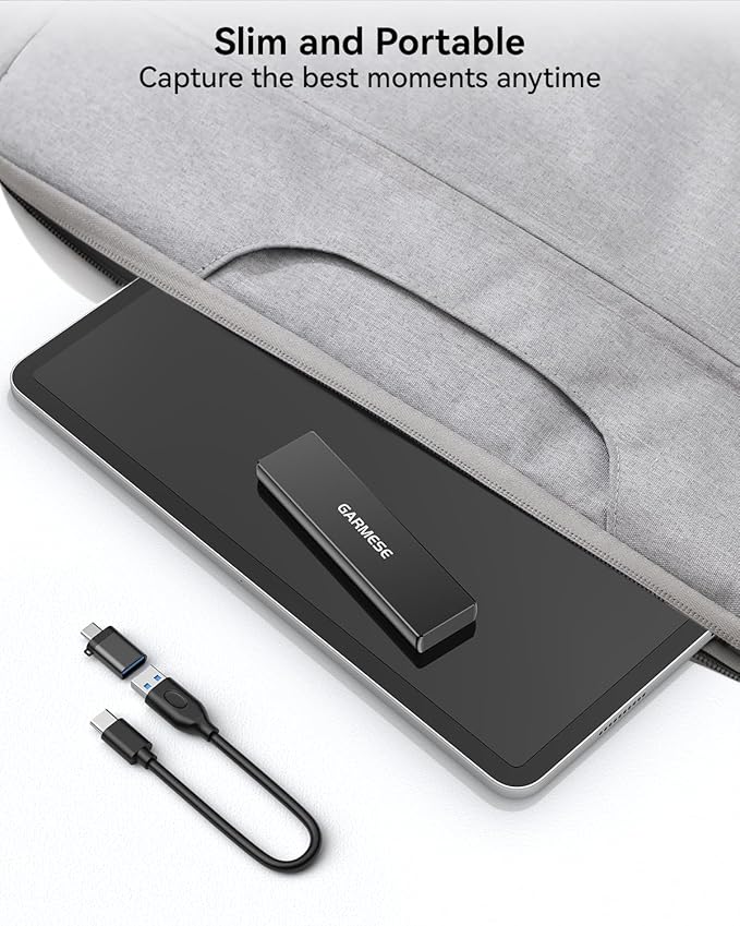 GARMESE 512GB External SSD - Up to 1000MB/s Read Speed USB 3.2 Gen 2 Portable SSD, External Solid State Drives with Type-C Cable for PC Mac Game Console